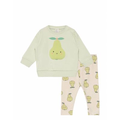 Set Sweatshirt Leggings Pear Sets Sets With Long-sleeved T-shirt Multi/patterned Lindex