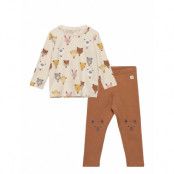 Set Top Leggings Airballoons Sets Sets With Long-sleeved T-shirt Beige Lindex