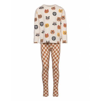 Set Top Leggings Animal Face Pyjamas Set Multi/mönstrad Lindex
