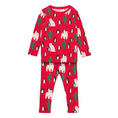 Set Top Leggings Funny Xmas Pyjamas Set Röd Lindex