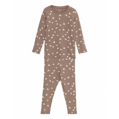 Set Top Leggings Rib Aop Sets Sets With Long-sleeved T-shirt Multi/mönstrad Lindex