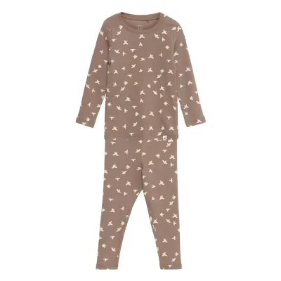 Set Top Leggings Rib Aop Sets Sets With Long-sleeved T-shirt Multi/mönstrad Lindex