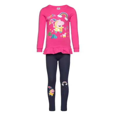 Set Tshirt + Legging *Villkorat Erbjudande Sets Sets With Long-sleeved T-shirt Multi/mönstrad Gurli Gris