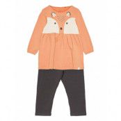 Set Tunic And Leggings Fox X9 Klänning Orange Lindex