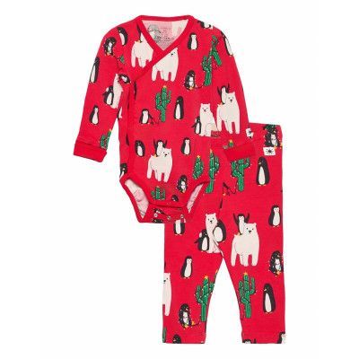 Set Wrap Body Leggings Funny X 2-piece Sets Röd Lindex