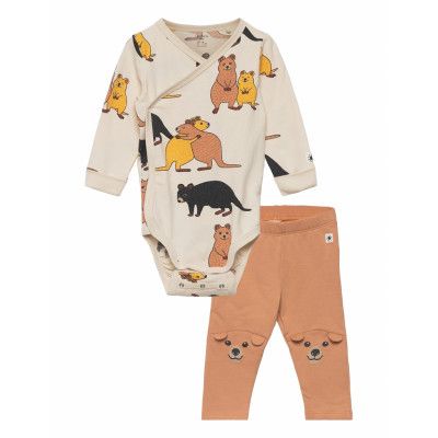 Set Wrap Body Leggings Hug L Sets Sets With Body Multi/patterned Lindex