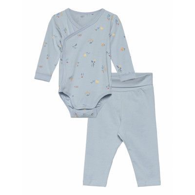 Lindex Set Wrap Body Leggings Nb Blå