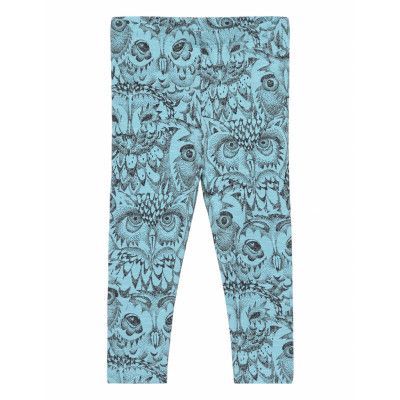 Sgbpaula Owl Legging *Villkorat Erbjudande Leggings Blå Soft Gallery