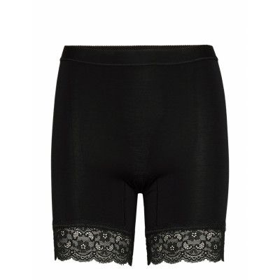 Bamboo - Short Leggings With Lace Lingerie Shapewear Bottoms Svart Lady Avenue