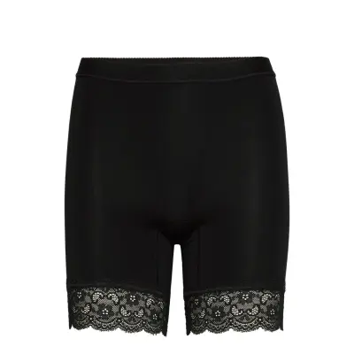 Bamboo - Short Leggings With Lace Lingerie Shapewear Bottoms Svart Lady Avenue