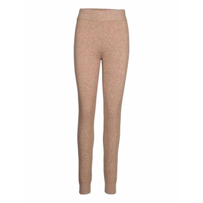 Slfnovah Mw Knit Leggings B Leggings Brun Selected Femme