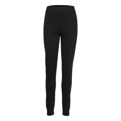 Slfnovah Mw Knit Leggings B Leggings Svart Selected Femme