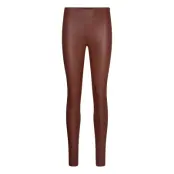 Slfsylvia Mw Stretch Leather Leggin B Trousers Leather Leggings/Byxor Röd Selected Femme
