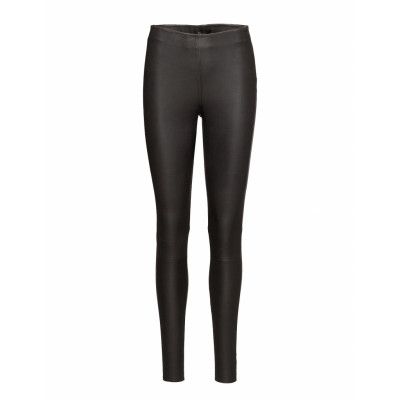 Slfsylvia Mwtretch Leather Leggin Trousers Leather Leggings/Byxor Svart Selected Femme