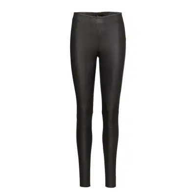 Slfsylvia Mwtretch Leather Leggin Trousers Leather Leggings/Byxor Svart Selected Femme