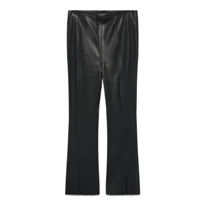 Soaked In Luxury Slkaylee Pu Kickflare Pants Svart