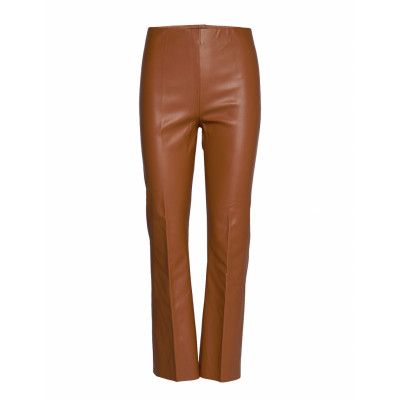 Soaked In Luxury Slkaylee Pu Kickflare Pants Brun