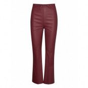 Slkaylee Pu Kickflare Pants Bottoms Trousers Leather Leggings-Byxor Burgundy Soaked In Luxury