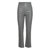 Slkaylee Pu Kickflare Pants Bottoms Trousers Leather Leggings-Byxor Grey Soaked In Luxury