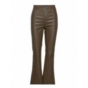 Slkaylee Pu Kickflare Pants Trousers Leather Leggings/Byxor Brun Soaked In Luxury