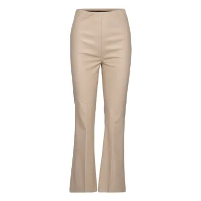 Slkaylee Pu Kickflare Pants Trousers Leather Leggings/Byxor Beige Soaked In Luxury