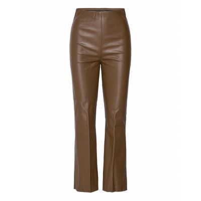 Slkaylee Pu Kickflare Pants *Villkorat Erbjudande Trousers Leather Leggings/Byxor Brun Soaked In Luxury