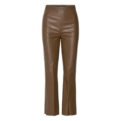 Slkaylee Pu Kickflare Pants *Villkorat Erbjudande Trousers Leather Leggings/Byxor Brun Soaked In Luxury