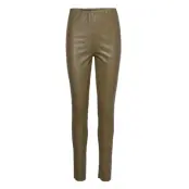 Slkaylee Pu Leggings Bottoms Trousers Leather Leggings-Byxor Green Soaked In Luxury