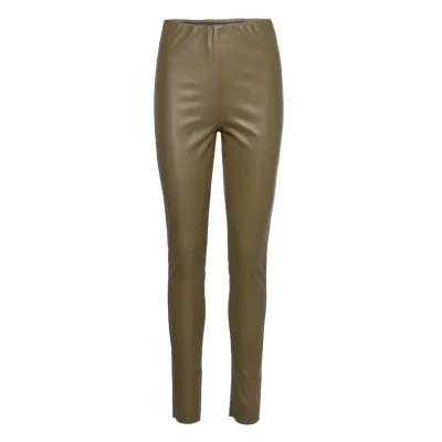 Slkaylee Pu Leggings Bottoms Trousers Leather Leggings-Byxor Green Soaked In Luxury