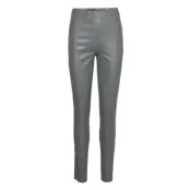 Slkaylee Pu Leggings Bottoms Trousers Leather Leggings-Byxor Grey Soaked In Luxury
