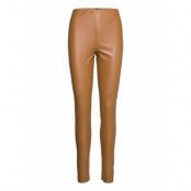 Slkaylee Pu Leggings *Villkorat Erbjudande Trousers Leather Leggings/Byxor Brun Soaked In Luxury