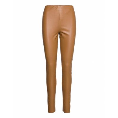 Slkaylee Pu Leggings *Villkorat Erbjudande Trousers Leather Leggings/Byxor Brun Soaked In Luxury