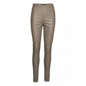 Slkaylee Pu Leggings *Villkorat Erbjudande Trousers Leather Leggings/Byxor Brun Soaked In Luxury