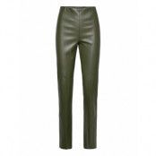 Slkaylee Straight Pants Bottoms Trousers Leather Leggings-Byxor Green Soaked In Luxury