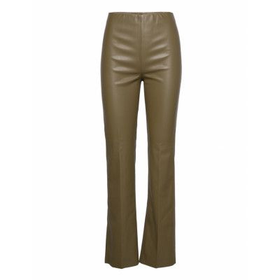 Slkaylee Straight Pants *Villkorat Erbjudande Trousers Leather Leggings/Byxor Grön Soaked In Luxury