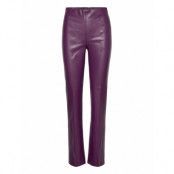 Slkaylee Straight Pants *Villkorat Erbjudande Trousers Leather Leggings/Byxor Lila Soaked In Luxury