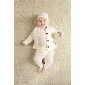 Smallstuff Legging, Denim Melange Drop Needle, Merino Wool - Cream - 80