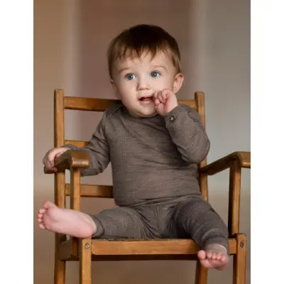 Smallstuff Legging, Nature Drop Needle, Merino Wool - Brown - 68