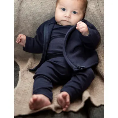 Smallstuff Legging, Navy Drop Needle, Merino Wool - Navy - 80