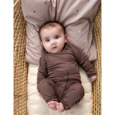 Smallstuff Legging, Rose Brown Drop Needle, Merino Wool - Brown - 98