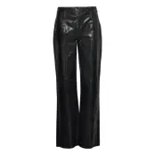 Snake Leather Pirla Pants Bottoms Trousers Leather Leggings-Byxor Black Mads Nørgaard