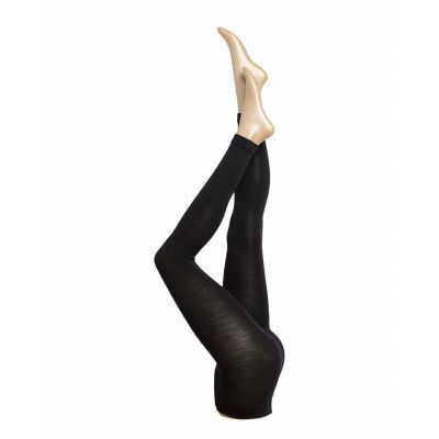 Soft Wool Cotton Leggings Svart Kunert