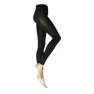 Soft Wool Cotton Leggings Svart Kunert