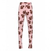 Squirrel Aop Leggings Leggings Rosa Mini Rodini