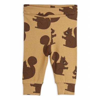Squirrel Aop Nb Leggings Baby Trousers Brun Mini Rodini