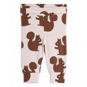 Squirrel Aop Nb Leggings Baby Trousers Rosa Mini Rodini