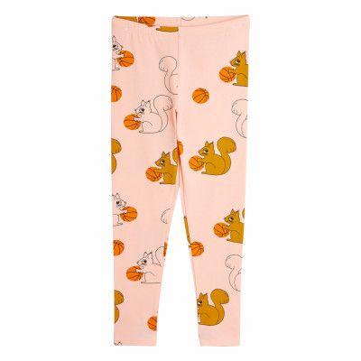 Squirrels Aop Leggings Bottoms Leggings Pink Mini Rodini