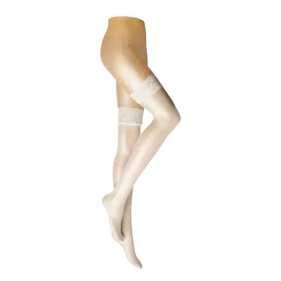 St 15Den Lace Off-White Lingerie Stay-ups Vit Hunkemöller
