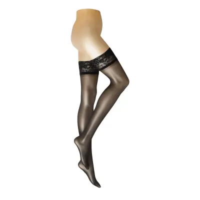 Stay Up 40den Semi Shine Lingerie Socks Svart Lindex