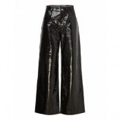 Stella Nova Leather Pants With Jeans Look Svart